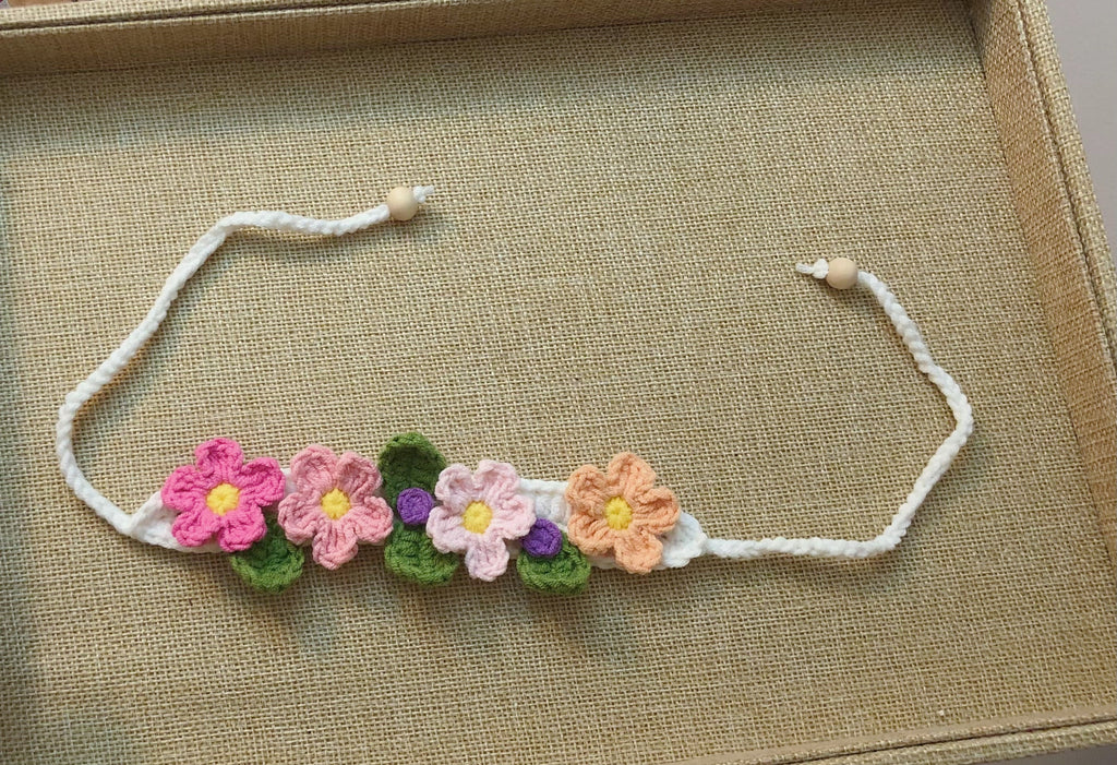Crochet Pet Collar/Neckwear/Bib - Flowers in Spring - 100% handmade