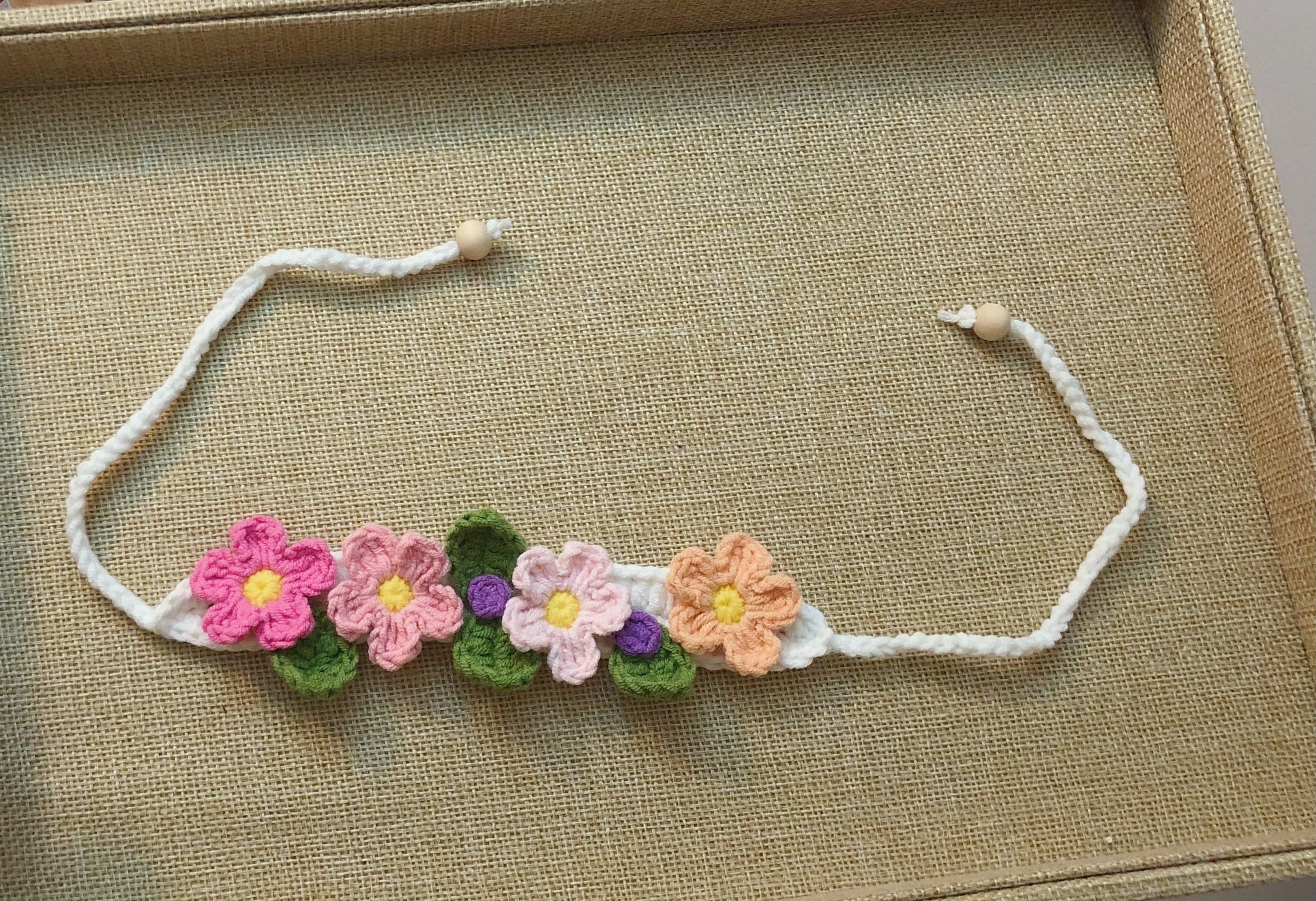 Crochet Pet Collar/Neckwear/Bib - Flowers in Spring - 100% handmade