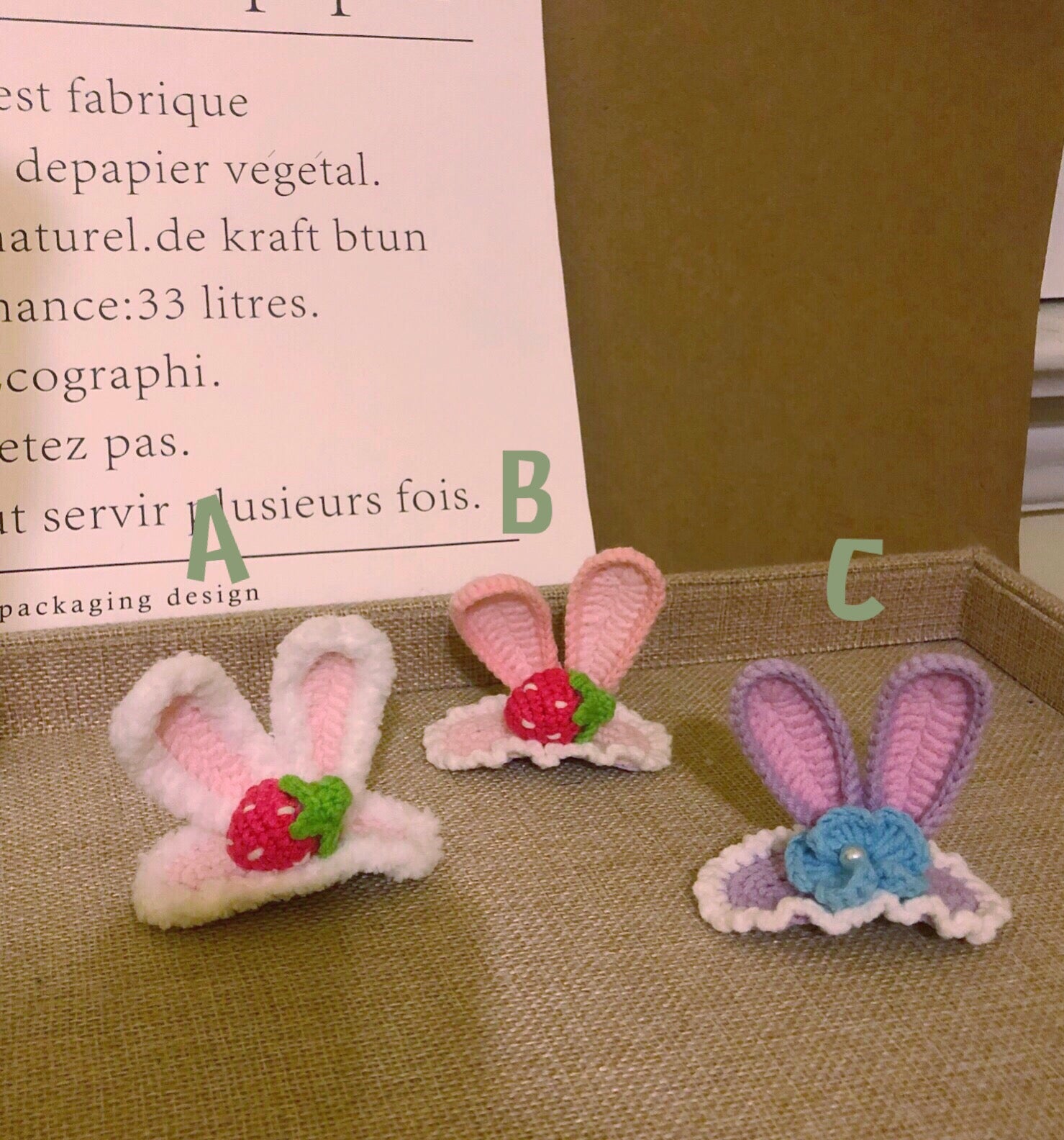 Crochet/Handmade Hair Clips/Hairpin - Rabbit Ears