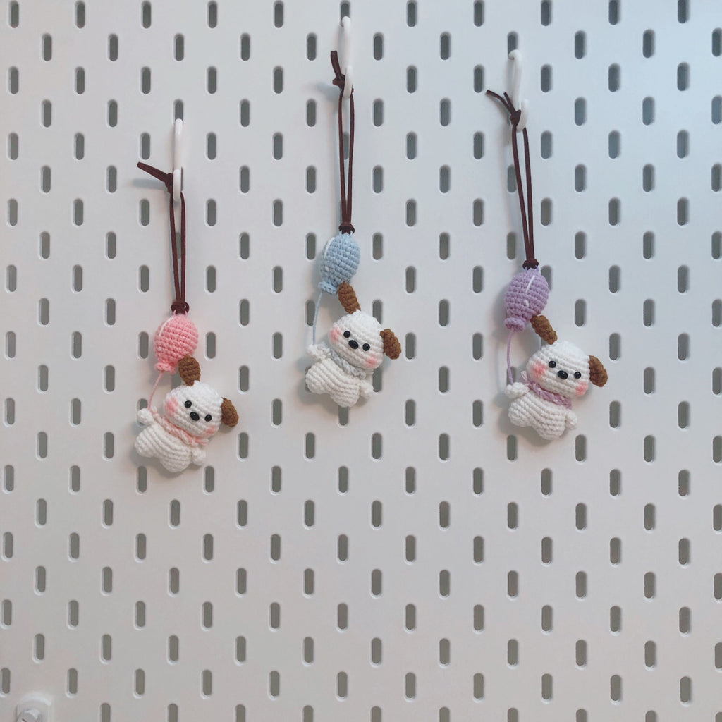 Crochet Car Rearview Mirror Accessory/Charm/Decoration/Pendant - Puppy with Balloon