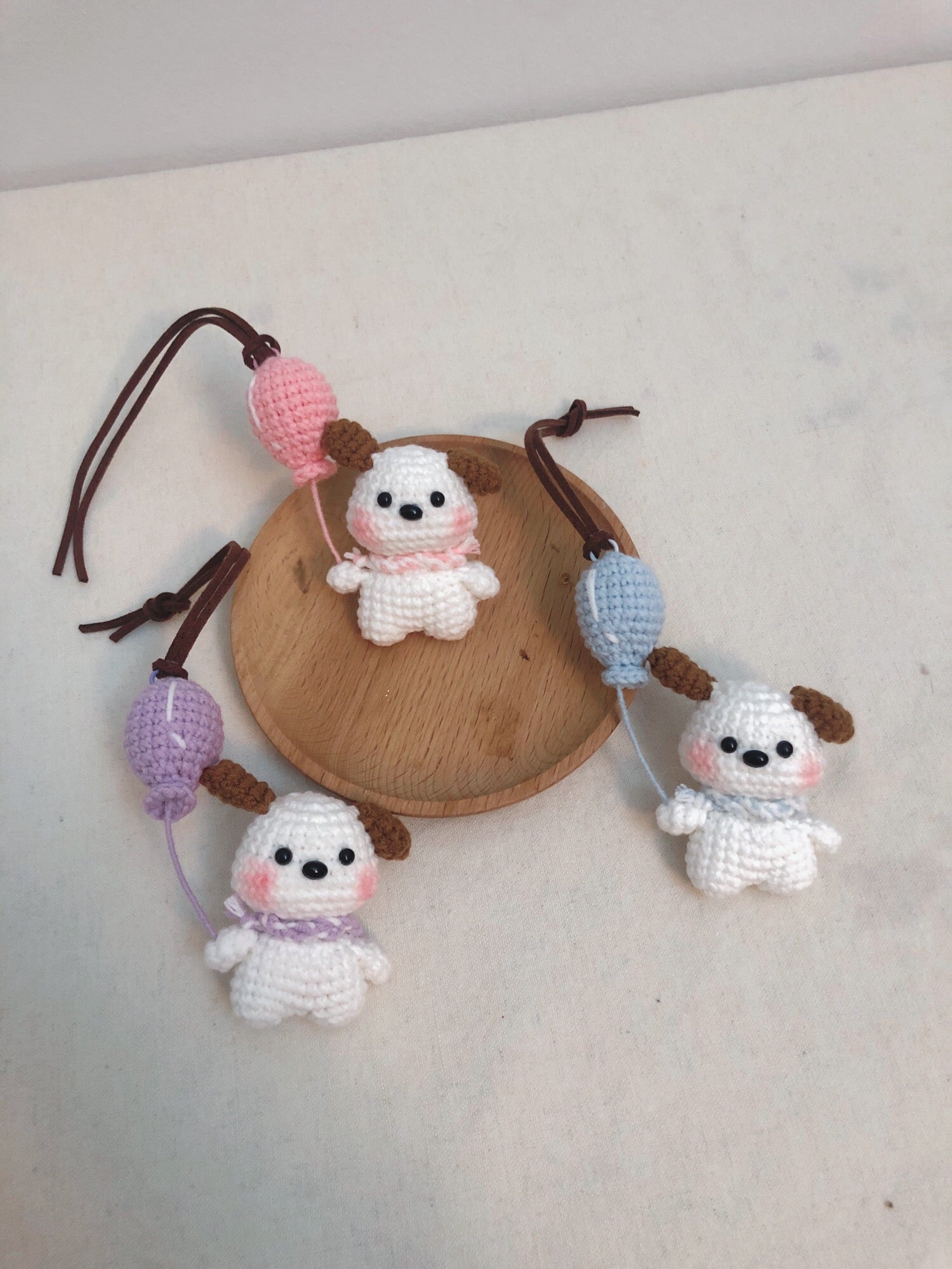 Crochet Car Rearview Mirror Accessory/Charm/Decoration/Pendant - Puppy with Balloon