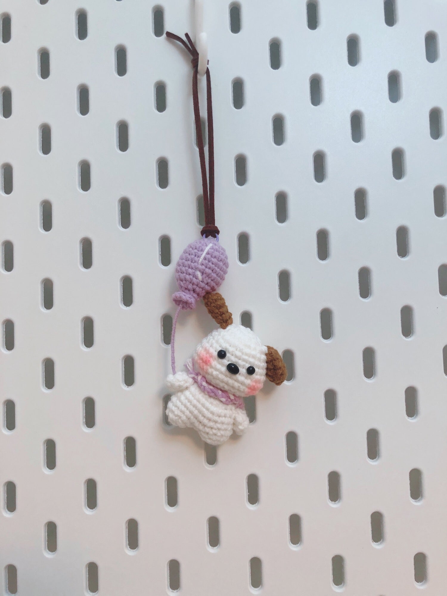 Crochet Car Rearview Mirror Accessory/Charm/Decoration/Pendant - Puppy with Balloon