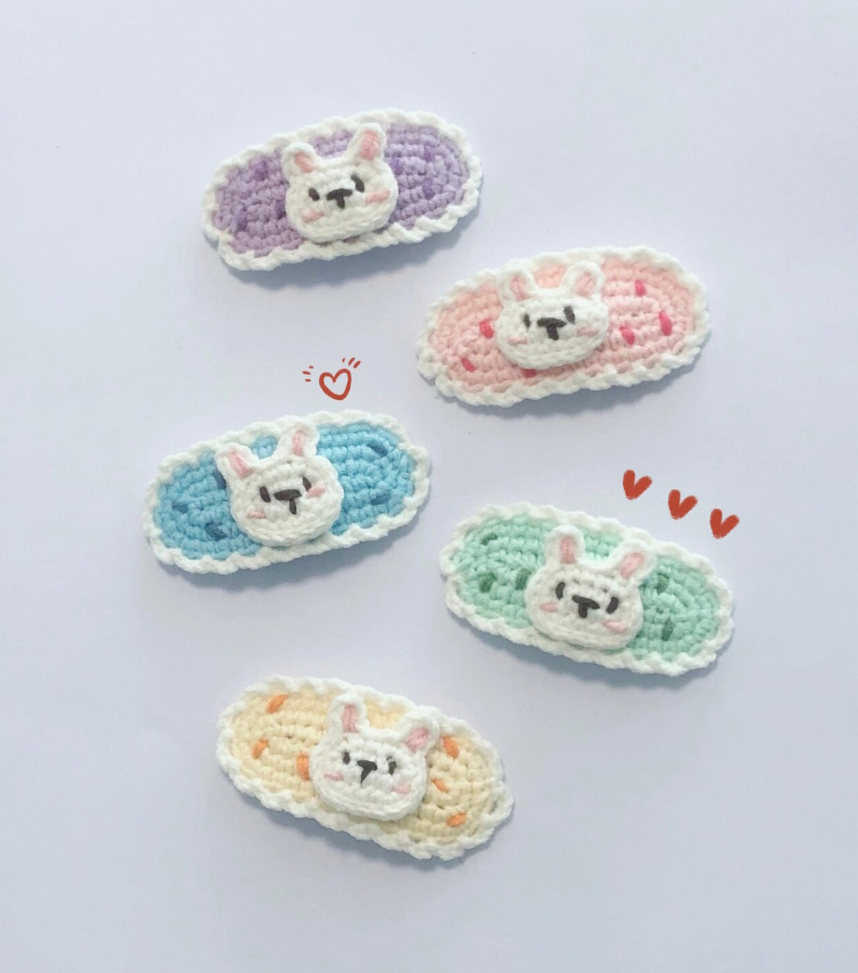 Crochet/Handmade Hair Clips/Hairpin - Cute Rabbits/Bunny