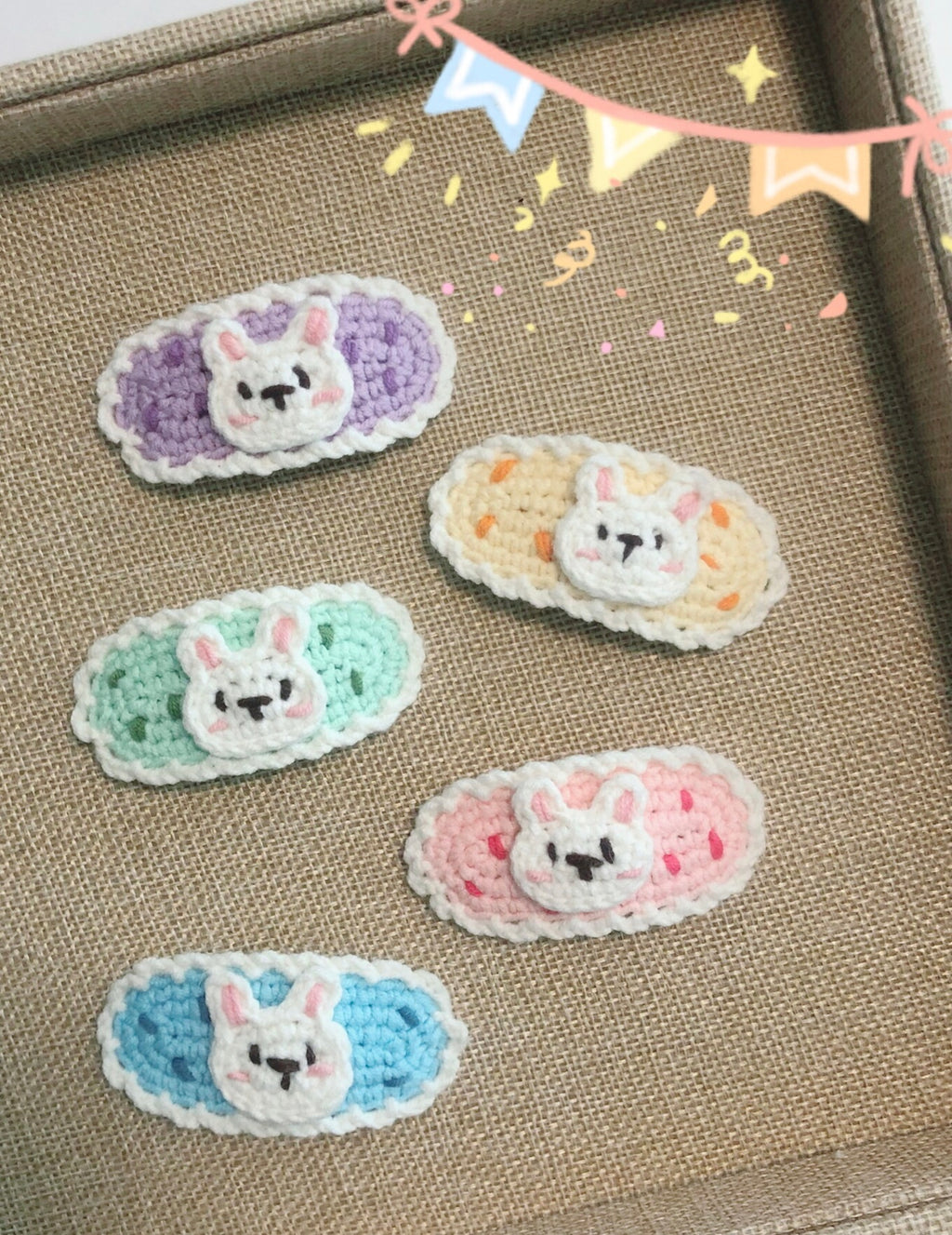 Crochet/Handmade Hair Clips/Hairpin - Cute Rabbits/Bunny