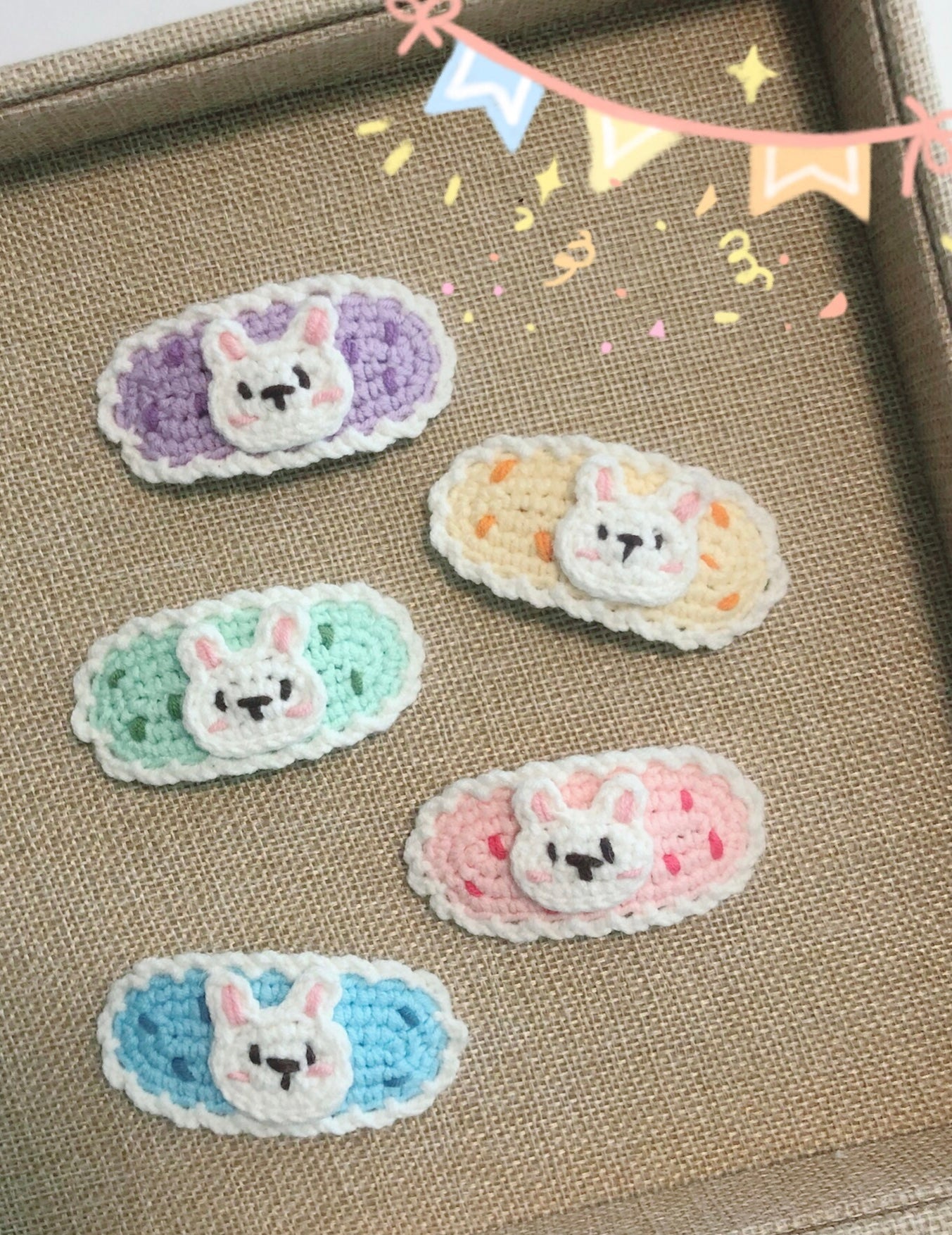 Crochet/Handmade Hair Clips/Hairpin - Cute Rabbits/Bunny