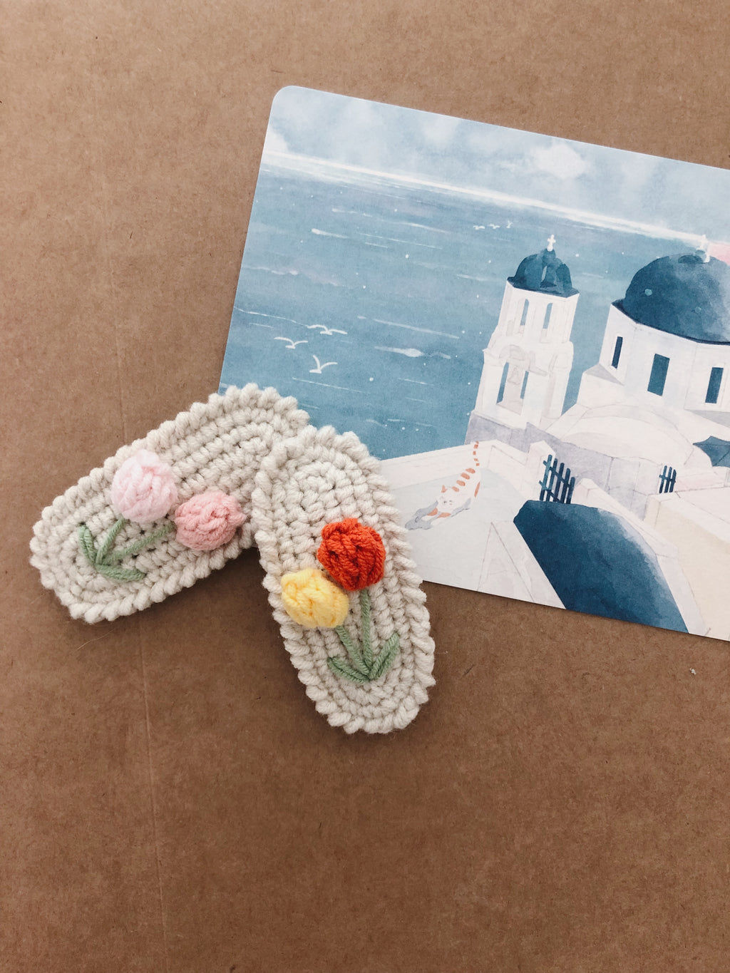 Crochet/Handmade Hair Clips/Hairpin - Tulips