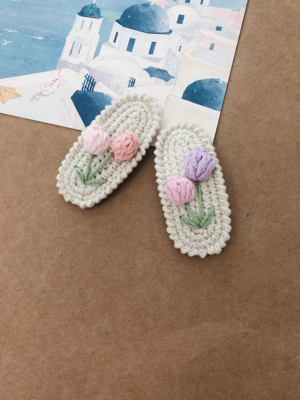 Crochet/Handmade Hair Clips/Hairpin - Tulips