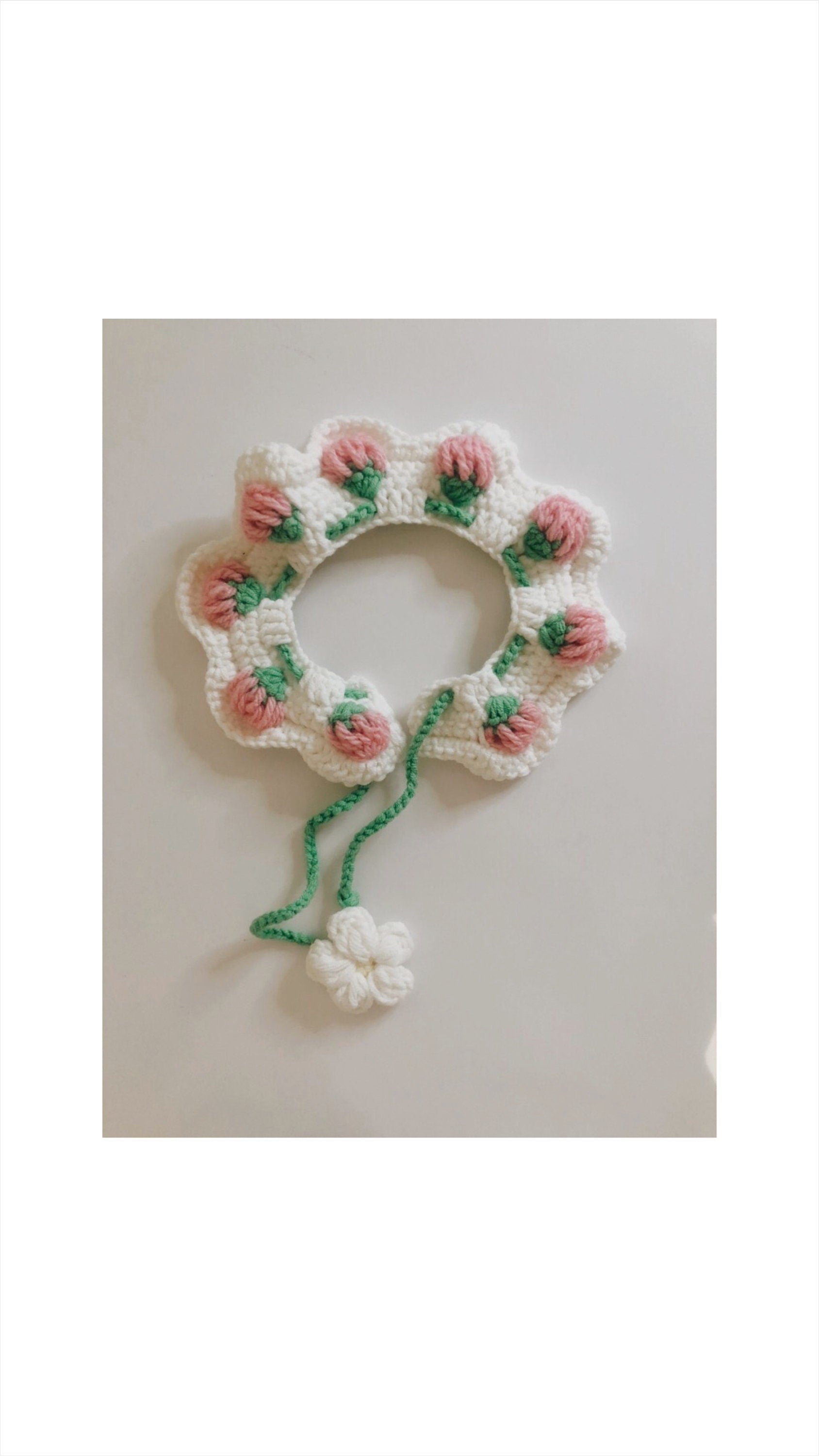 Crochet Pet Bib - Lovely Strawberry - 100% handmade