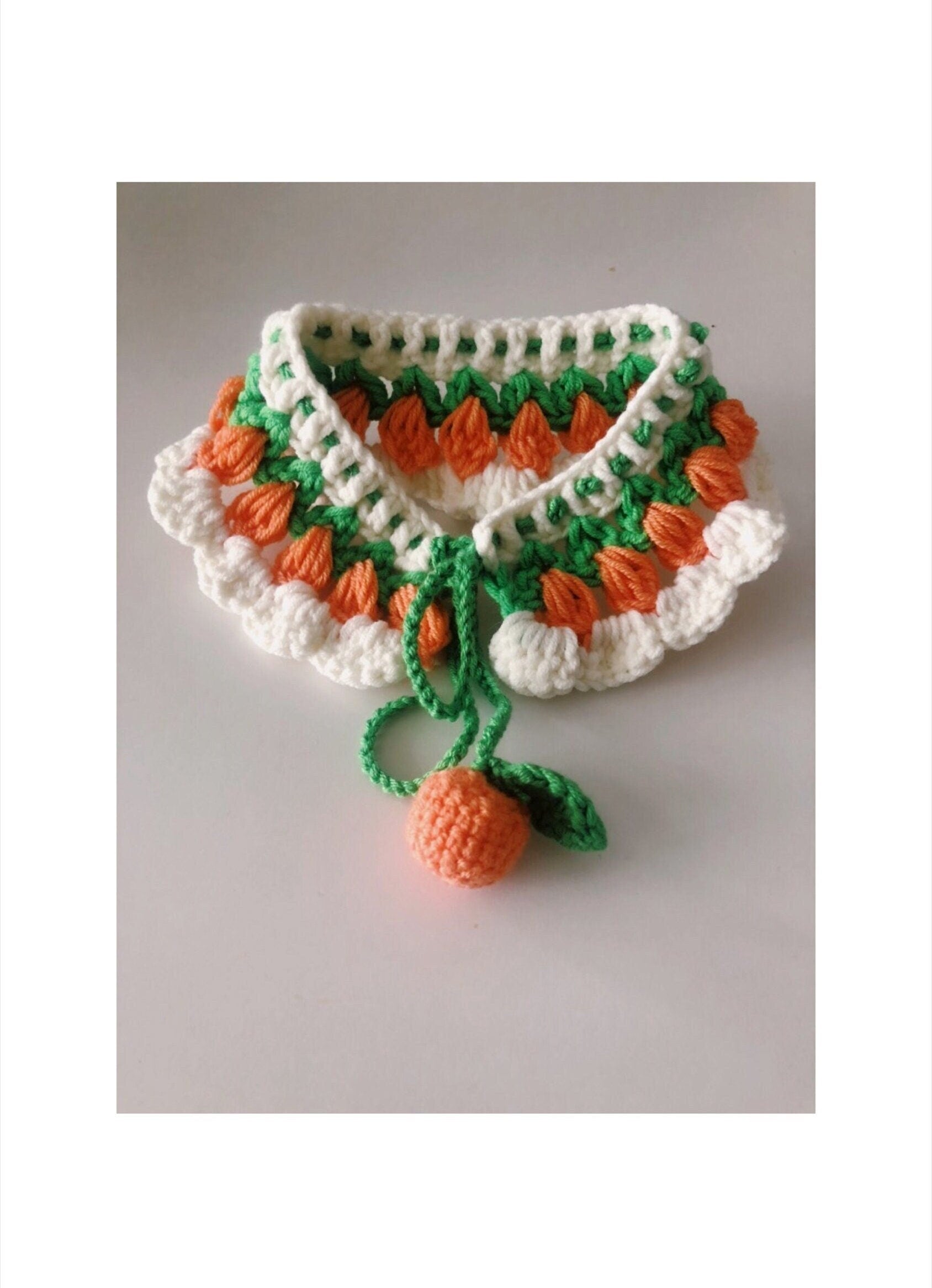 Crochet Pet Bib - Passionate Orange - 100% handmade