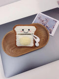 Crochet earphone case/storage/case/bag - toast with butter-100% Handmade