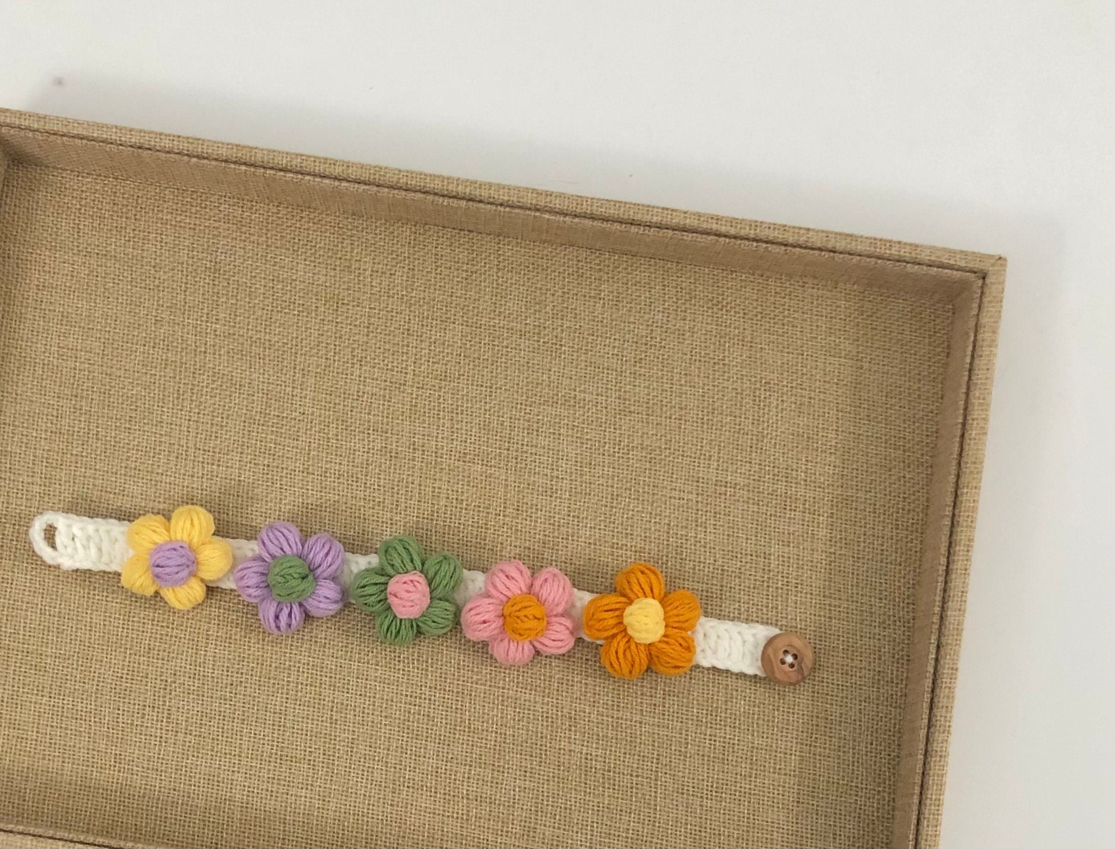 Crochet pet collar/neckwear/bib - colourful flowers - 100% handmade