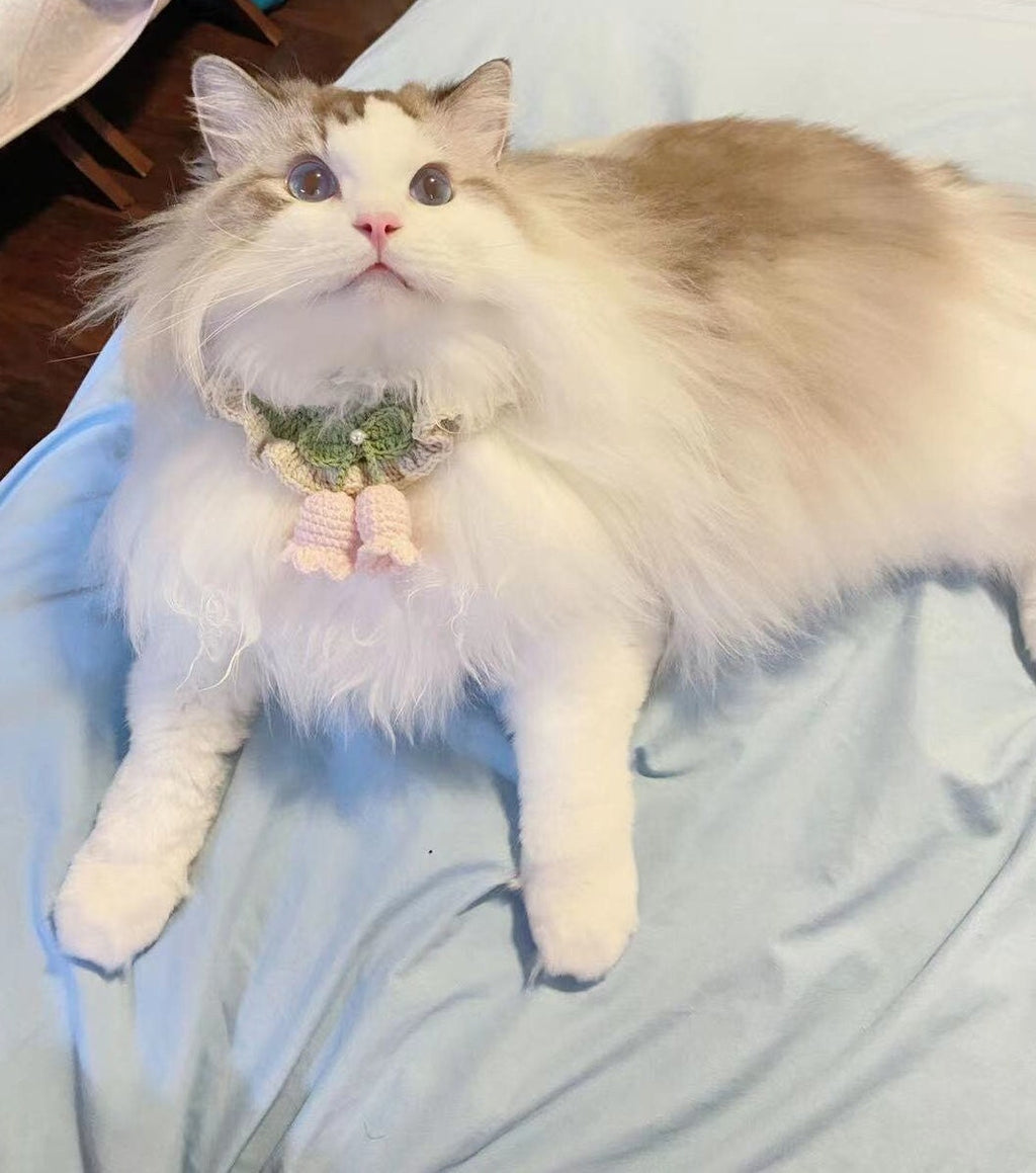 Crochet Pet Bib - Lily of the valley - 100% handmade