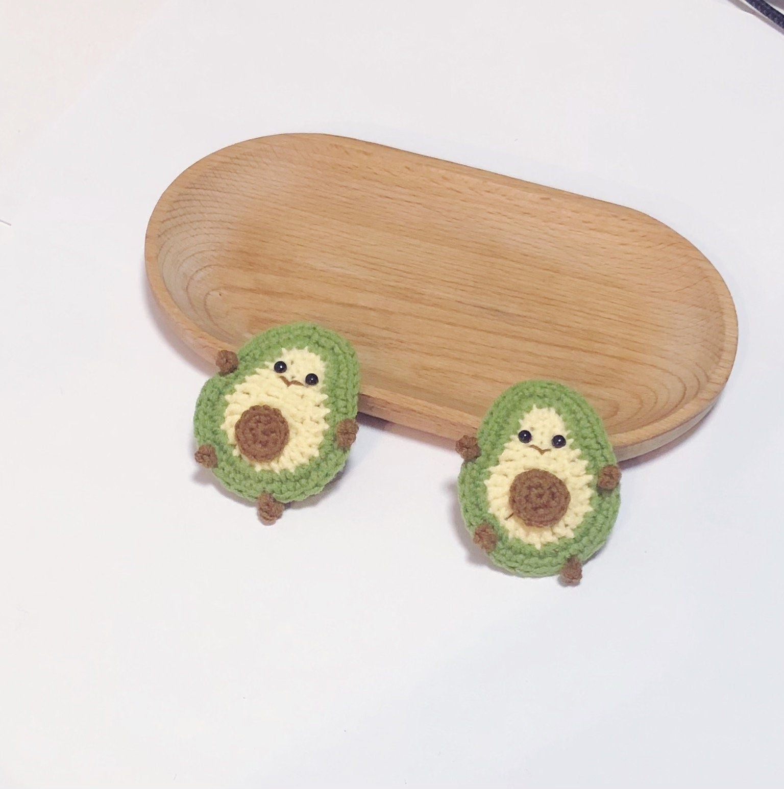 Crochet/Handmade Hair Clips/Hairpin - Avocado -Gifts to Kids/Girls