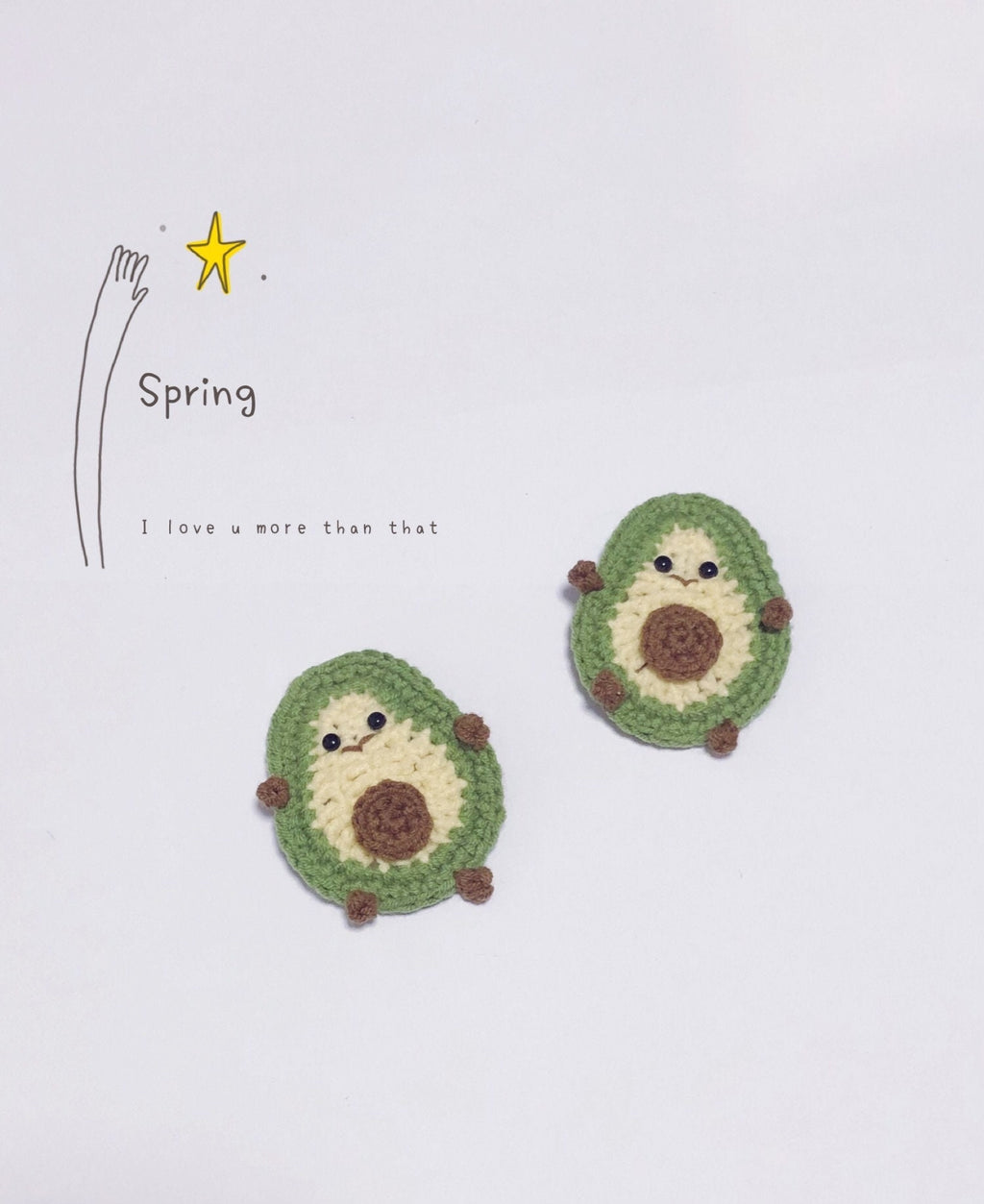 Crochet/Handmade Hair Clips/Hairpin - Avocado -Gifts to Kids/Girls