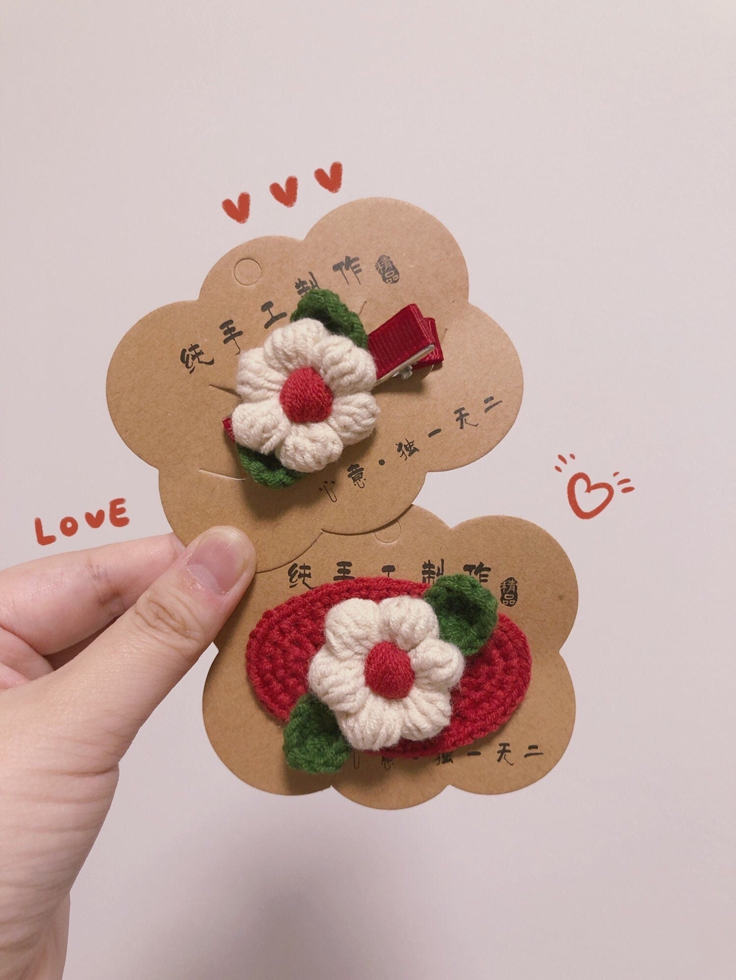 Crochet/Handmade Hair Clips/Hairpin - Vintage Flower -Gifts to Kids/Girls