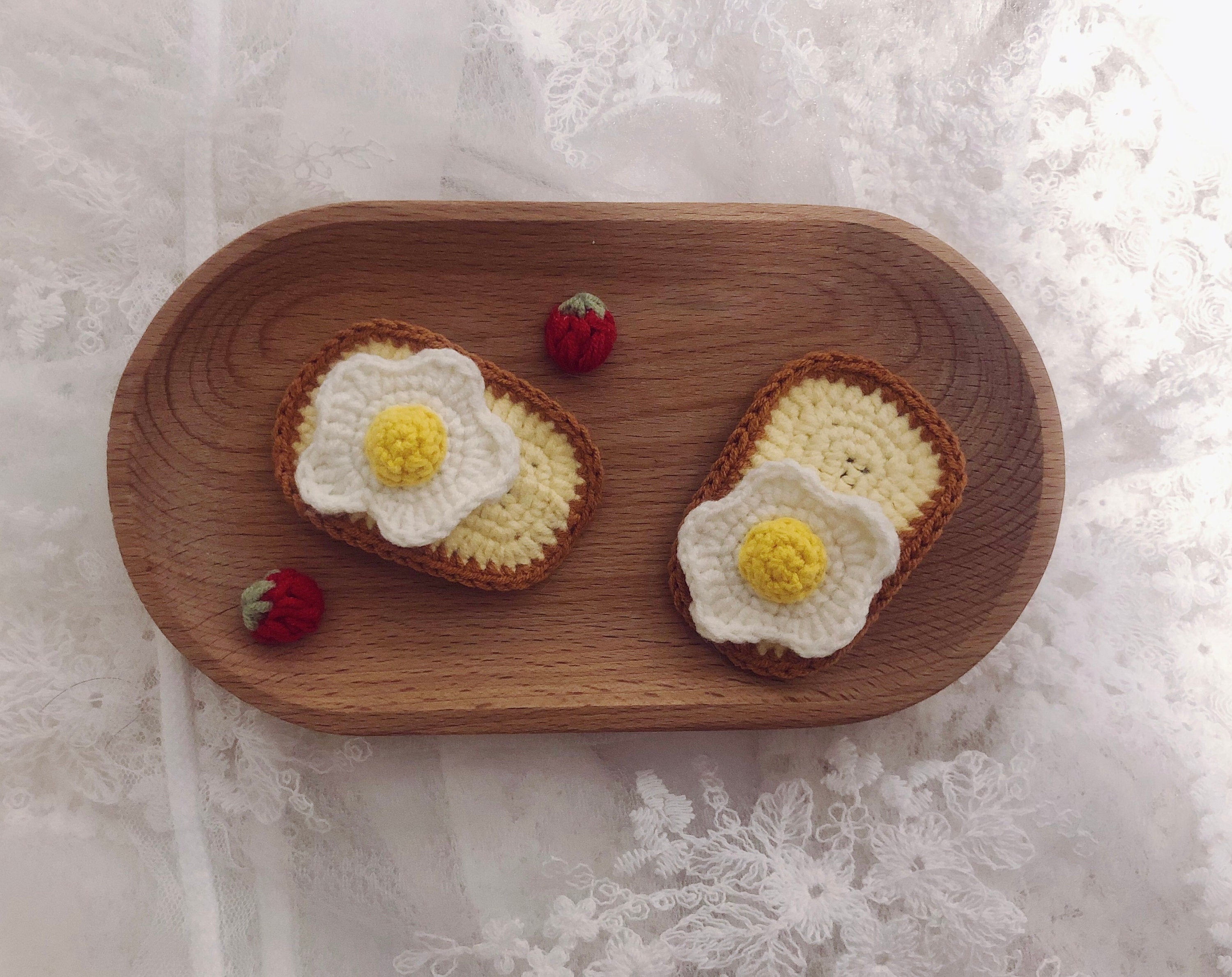 Crochet/Handmade Hair Clip/Hairpin - Toast with Egg - 100% handmade-Gifts to Kids/Girls