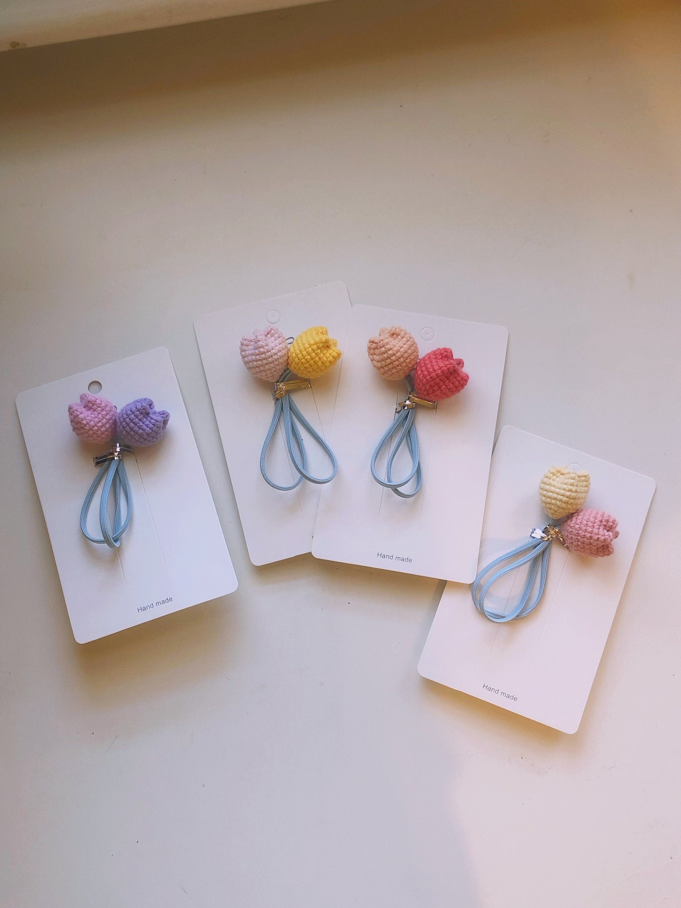 Crochet/Handmade Hair Tie/Hair Rope - Tulips - Gifts to Kids/Girls