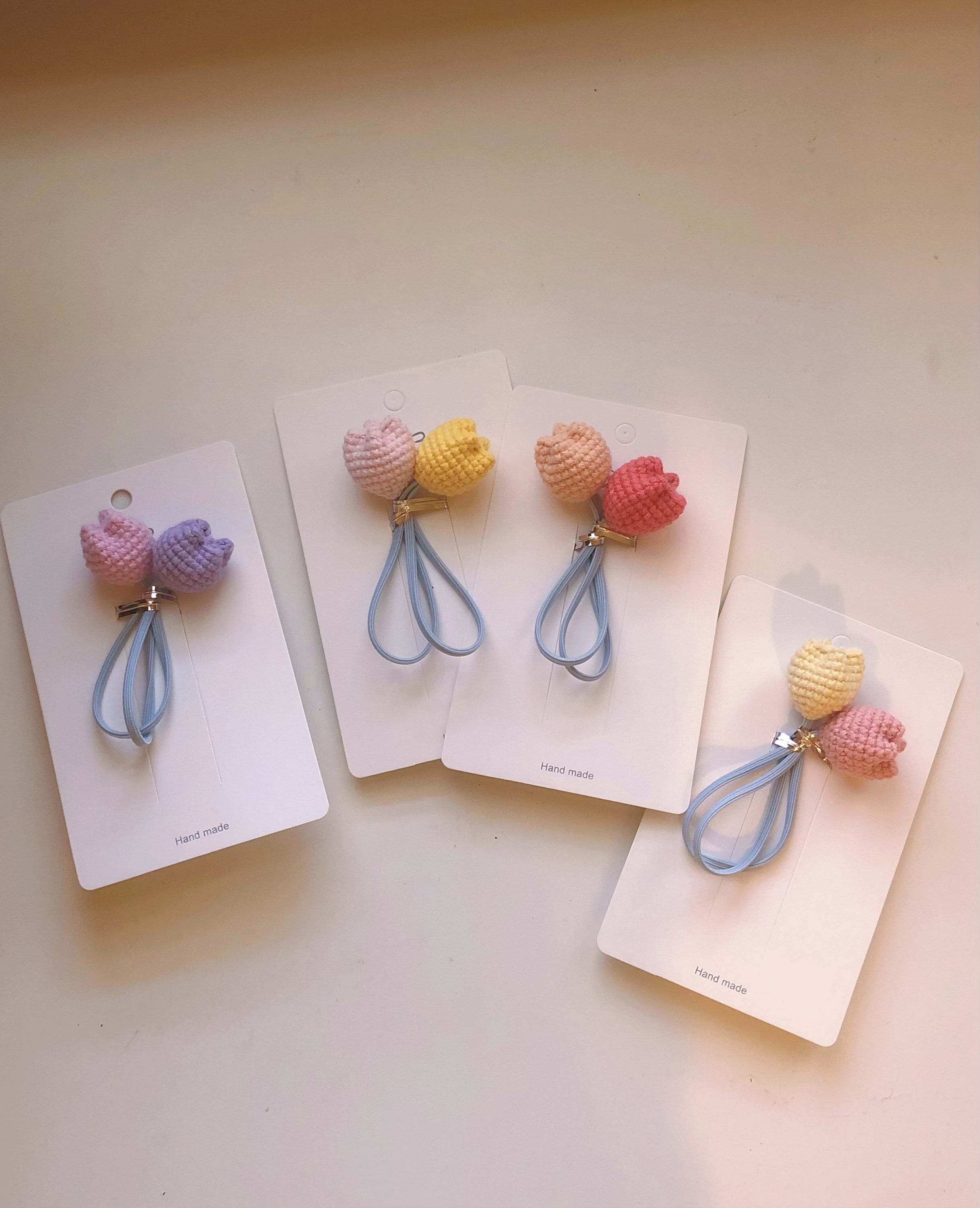 Crochet/Handmade Hair Tie/Hair Rope - Tulips - Gifts to Kids/Girls