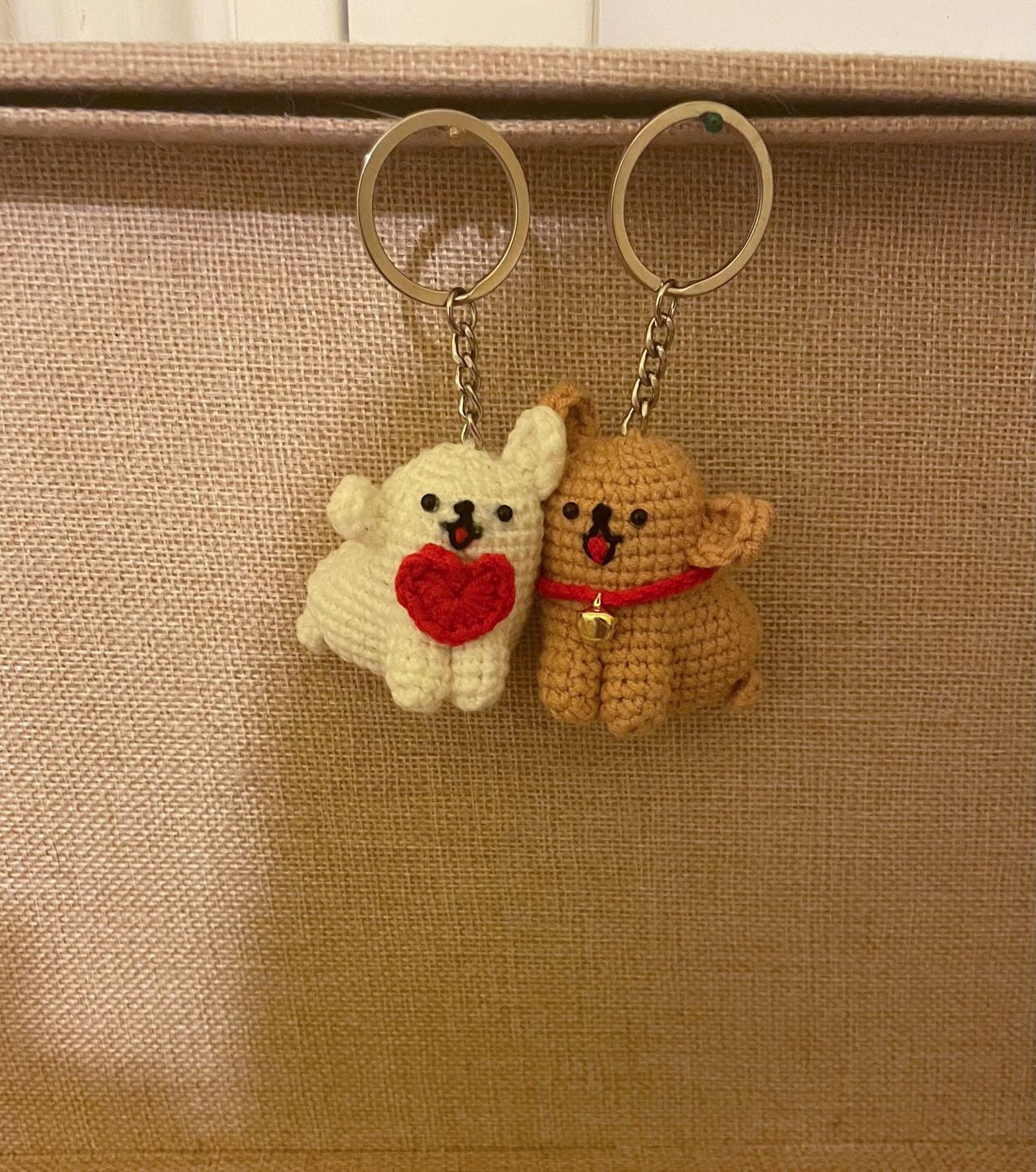 Crochet Couple Keychain-Matching keychain - cute dogs
