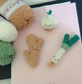 Crochet Fridge Magnets - Seasoning Vegetables - Crochet Green Onion/Ginger/Garlic - 100% handmade