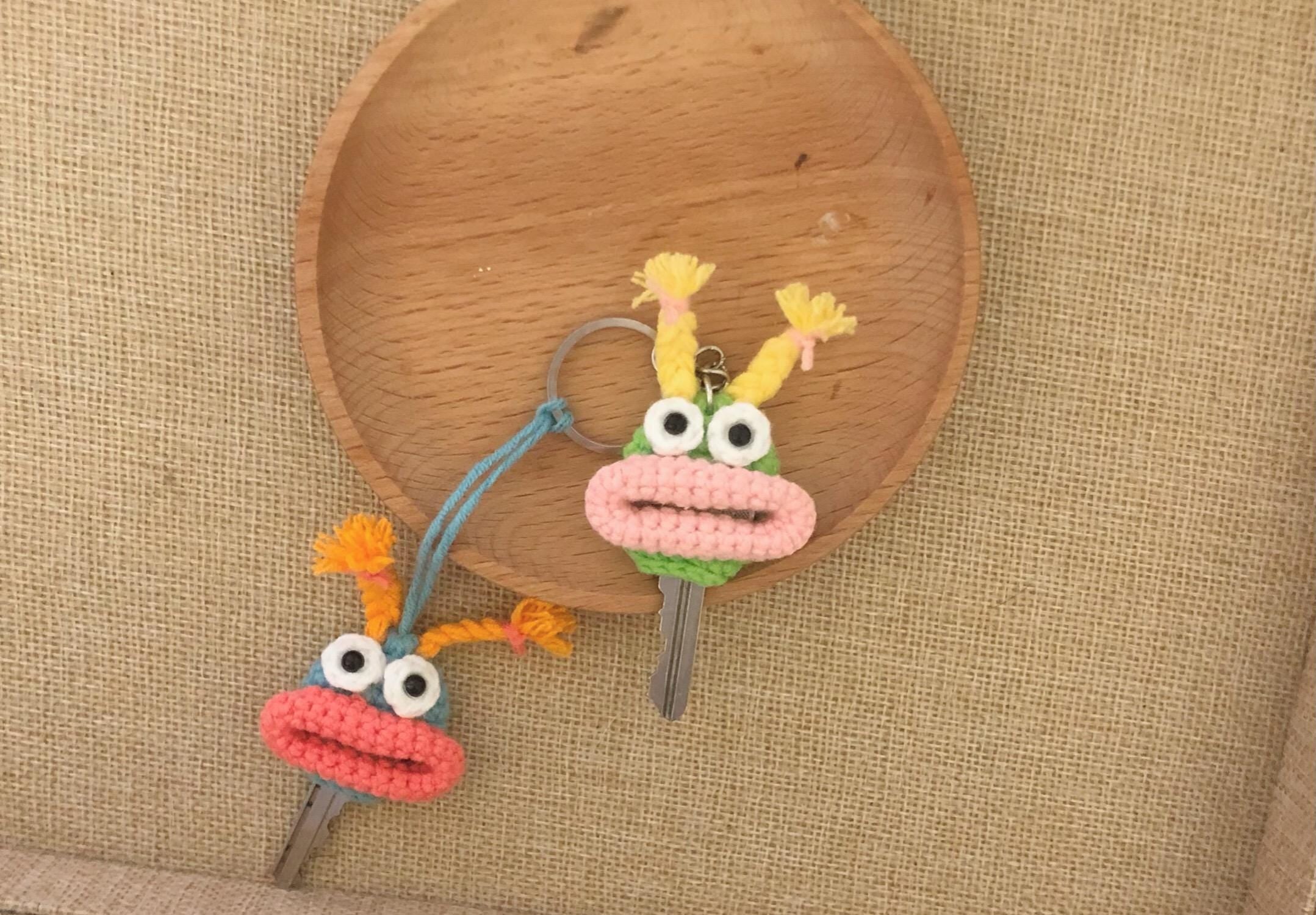 Crochet Key Holder/Key Case/Keychain/Pendant - Ugly-Cute Sausage Mouth - 100% Handmade