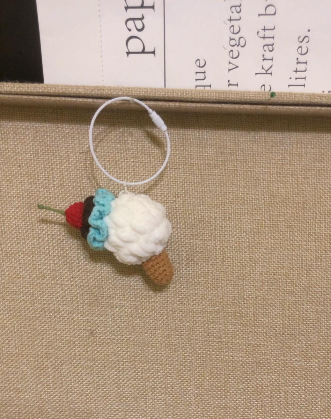 Crochet Keychain/Key Ring/Bag Charm - Ice Cream Cones - 100% Handmade