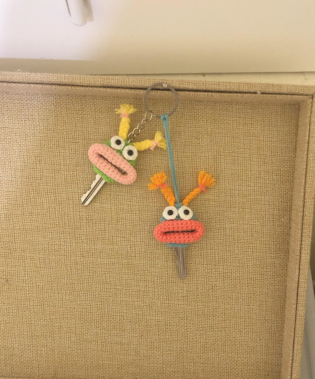 Crochet Key Holder/Key Case/Keychain/Pendant - Ugly-Cute Sausage Mouth - 100% Handmade