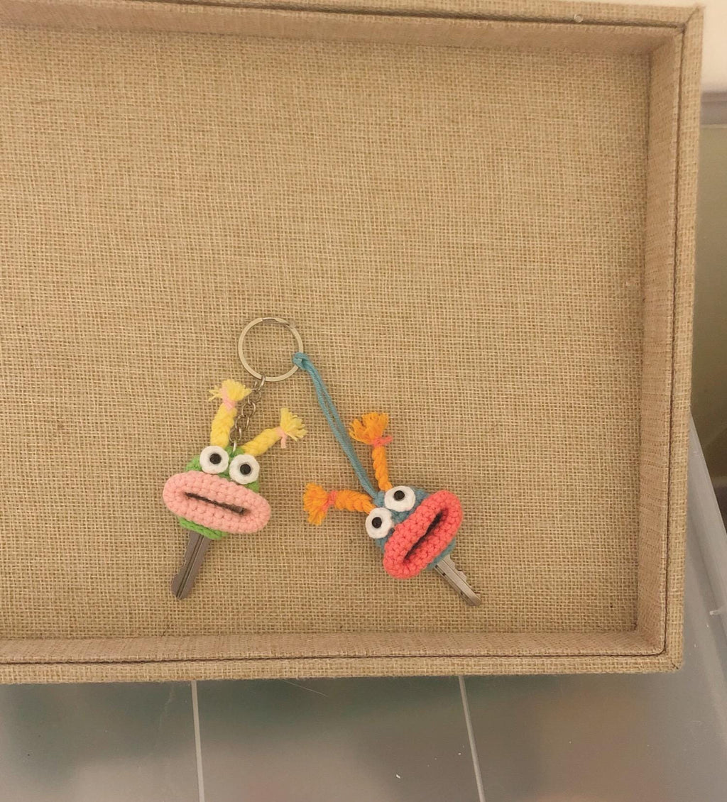Crochet Key Holder/Key Case/Keychain/Pendant - Ugly-Cute Sausage Mouth - 100% Handmade