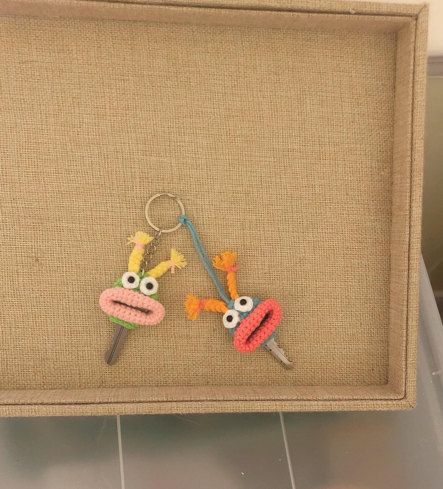 Crochet Key Holder/Key Case/Keychain/Pendant - Ugly-Cute Sausage Mouth - 100% Handmade