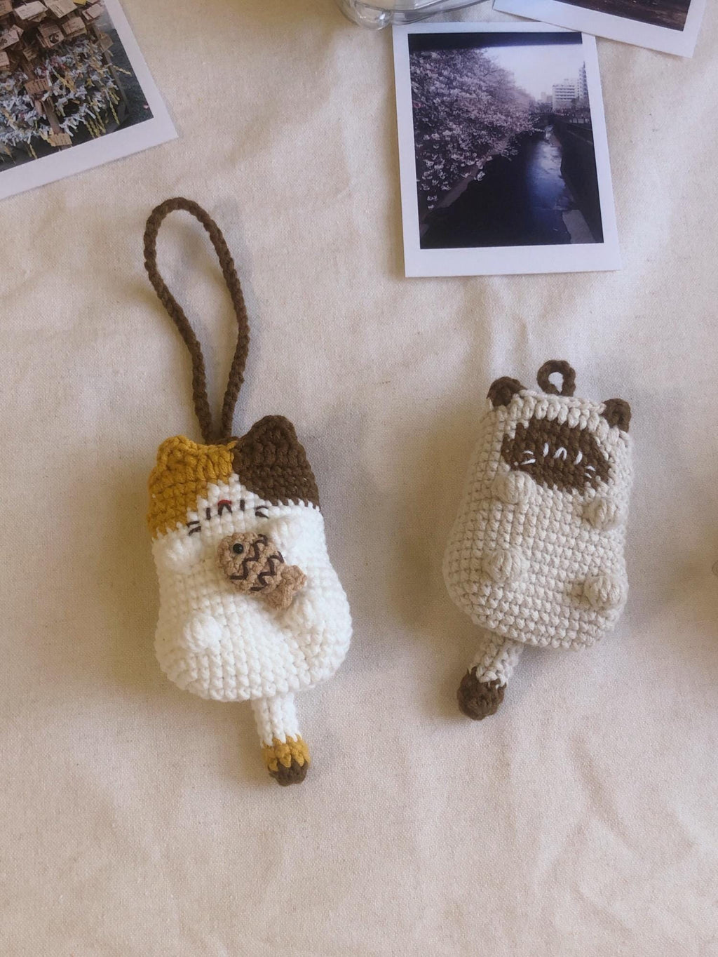 Crocheted Cute Cat Earphone Bag/Earbud Case/Coin Pouch/Key Holder/Mini Wallet-100% Handmade