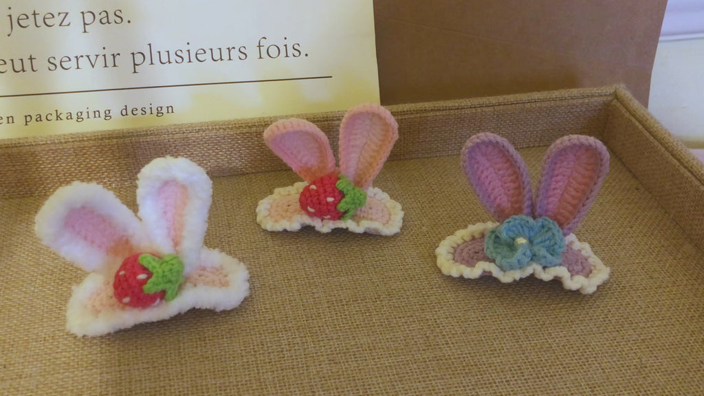 Crochet/Handmade Hair Clips/Hairpin - Rabbit Ears