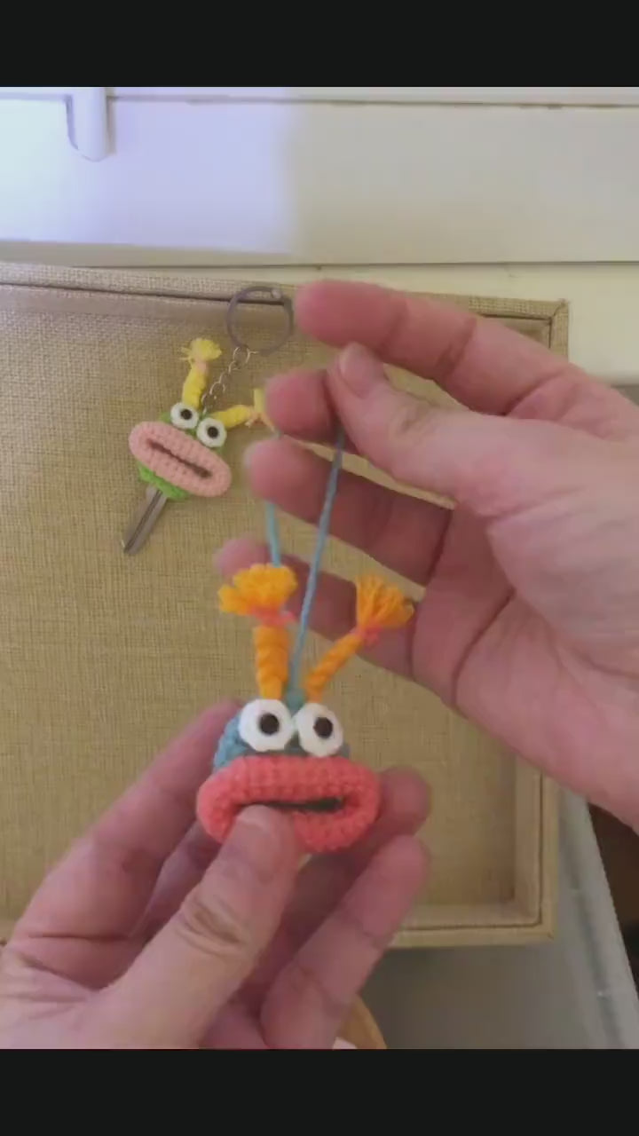 Crochet Key Holder/Key Case/Keychain/Pendant - Ugly-Cute Sausage Mouth - 100% Handmade