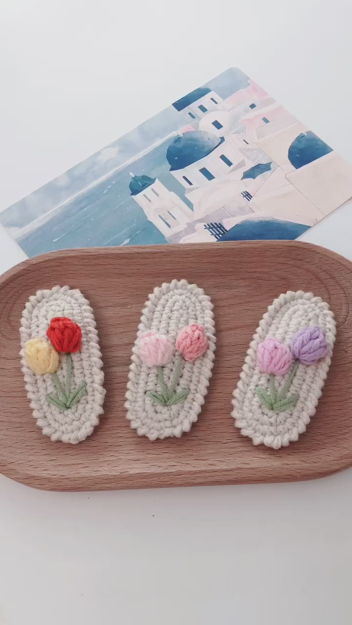 Crochet/Handmade Hair Clips/Hairpin - Tulips