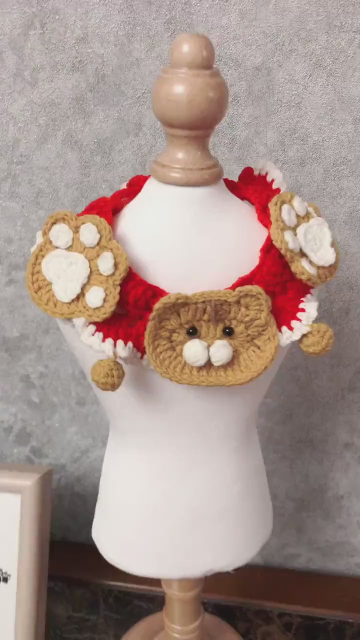 Crochet Pet Bib/Collar/Neckwear - Tiger - 100% handmade - Tiger Face - Tiger Paw