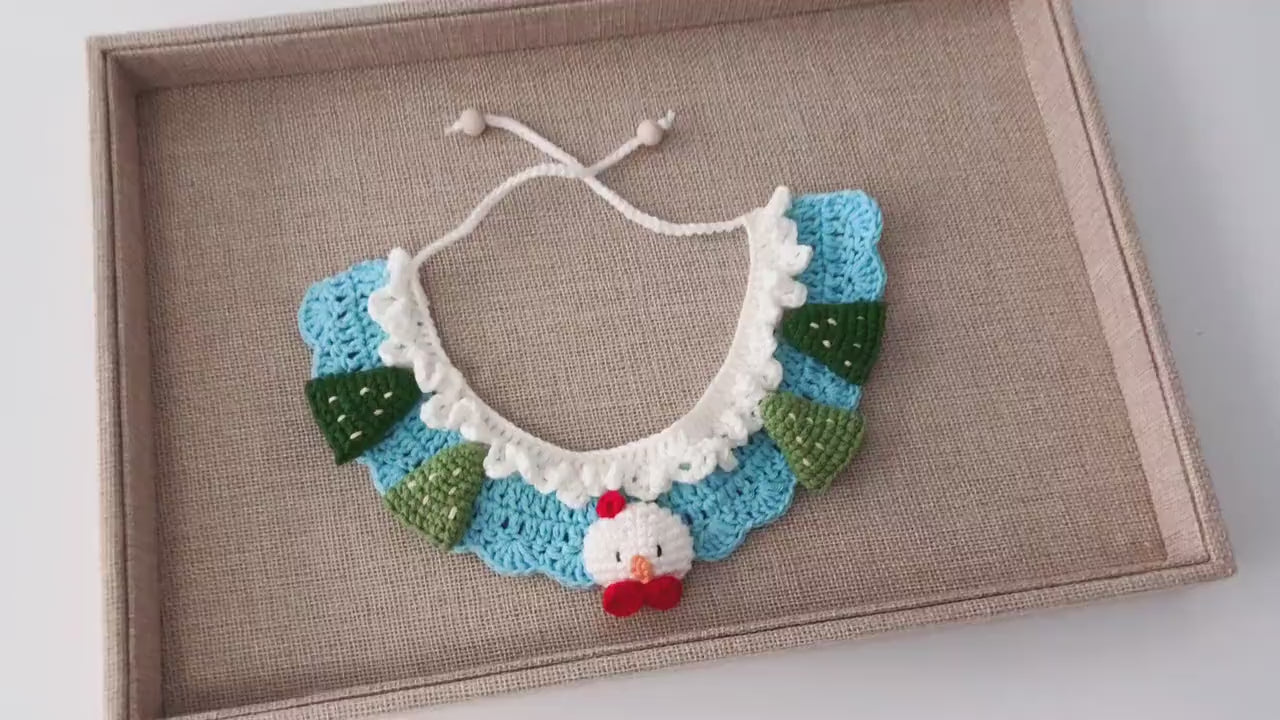 Crochet pet bib/collar/neckwear - 100% handmade - Snowman - Christmas limited